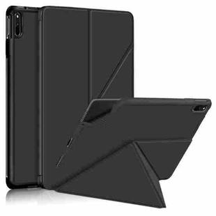 For Huawei MatePad 11 2021 Multi-folding Horizontal Flip PU Leather Shockproof Case with Holder & Sleep / Wake-up Function(Black)