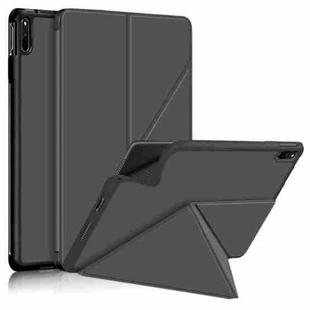 For Huawei MatePad 11 2021 Multi-folding Horizontal Flip PU Leather Shockproof Case with Holder & Sleep / Wake-up Function(Grey)