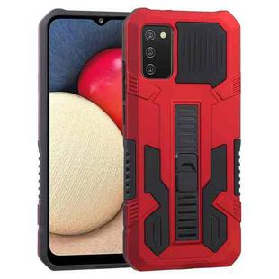 For Samsung Galaxy A02s 166mm  Vanguard Warrior All Inclusive Double-color Shockproof TPU + PC Protective Case with Holder(Red)