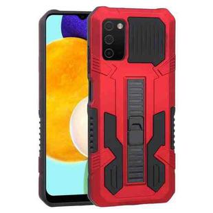 For Samsung Galaxy A03s 164mm Vanguard Warrior All Inclusive Double-color Shockproof TPU + PC Protective Case with Holder(Red)