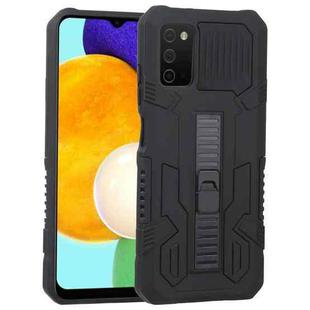 For Samsung Galaxy A03s 164mm Vanguard Warrior All Inclusive Double-color Shockproof TPU + PC Protective Case with Holder(Rock Black)