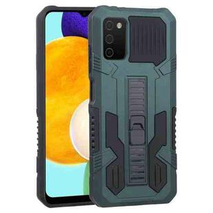 For Samsung Galaxy A03s 164mm Vanguard Warrior All Inclusive Double-color Shockproof TPU + PC Protective Case with Holder(Graphite Green)