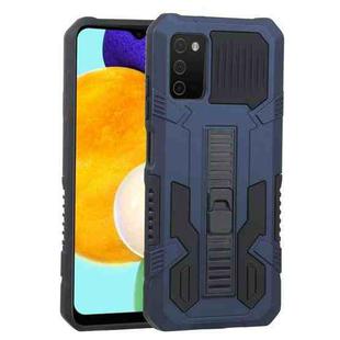 For Samsung Galaxy A03s 164mm Vanguard Warrior All Inclusive Double-color Shockproof TPU + PC Protective Case with Holder(Cobalt Blue)