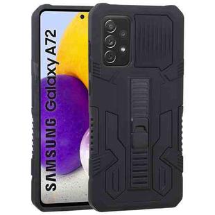 For Samsung Galaxy A72 5G / 4G Vanguard Warrior All Inclusive Double-color Shockproof TPU + PC Protective Case with Holder(Rock Black)