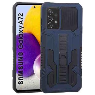 For Samsung Galaxy A72 5G / 4G Vanguard Warrior All Inclusive Double-color Shockproof TPU + PC Protective Case with Holder(Cobalt Blue)