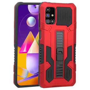 For Samsung Galaxy M31s Vanguard Warrior All Inclusive Double-color Shockproof TPU + PC Protective Case with Holder(Red)