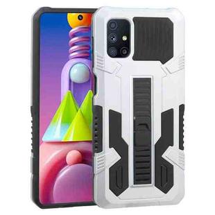 For Samsung Galaxy M51 Vanguard Warrior All Inclusive Double-color Shockproof TPU + PC Protective Case with Holder(Silver White)