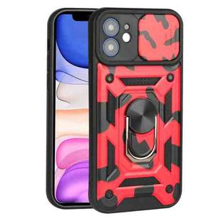 For iPhone 11 Sliding Camera Cover Design Camouflage Series TPU+PC Protective Case (Red)