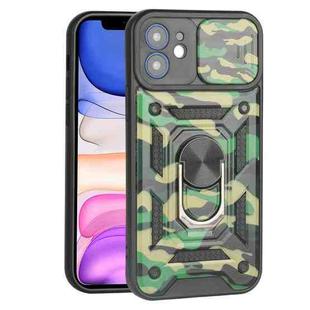 For iPhone 11 Sliding Camera Cover Design Camouflage Series TPU+PC Protective Case (Green)