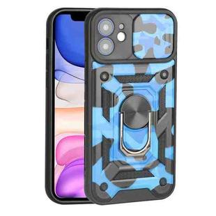 For iPhone 11 Sliding Camera Cover Design Camouflage Series TPU+PC Protective Case (Blue)