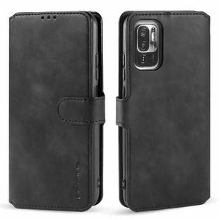 For Xiaomi Redmi Note 10 5G DG.MING Retro Oil Side Horizontal Flip Leather Case with Holder & Card Slots & Wallet(Black)
