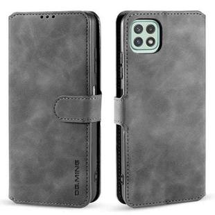 For Samsung Galaxy A22 5G DG.MING Retro Oil Side Horizontal Flip Leather Case with Holder & Card Slots & Wallet(Grey)