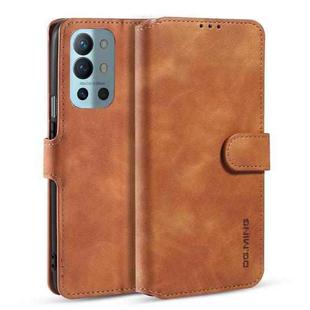 For OnePlus 9R DG.MING Retro Oil Side Horizontal Flip Leather Case with Holder & Card Slots & Wallet(Brown)