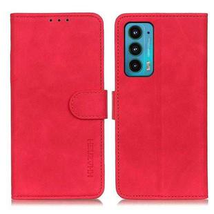 For Motorola Edge 20 KHAZNEH Retro Texture PU + TPU Horizontal Flip Leather Case with Holder & Card Slots & Wallet(Red)