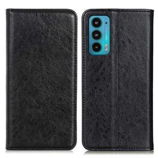 For Motorola Edge 20 Magnetic Crazy Horse Texture Horizontal Flip Leather Case with Holder & Card Slots & Wallet(Black)