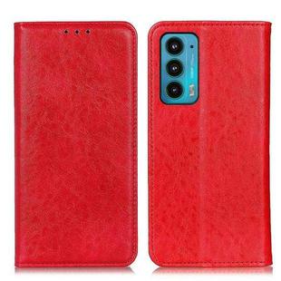 For Motorola Edge 20 Magnetic Crazy Horse Texture Horizontal Flip Leather Case with Holder & Card Slots & Wallet(Red)