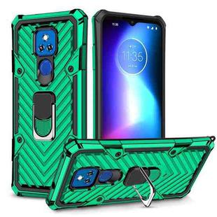 For Motorola Moto G Play 2021 Cool Armor PC + TPU Shockproof Case with 360 Degree Rotation Ring Holder(Deep Green)