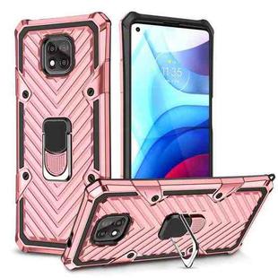 For Motorola Moto G Power 2021 Cool Armor PC + TPU Shockproof Case with 360 Degree Rotation Ring Holder(Rose Gold)