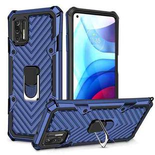 For Motorola Moto G Stylus 2021 Cool Armor PC + TPU Shockproof Case with 360 Degree Rotation Ring Holder(Blue)