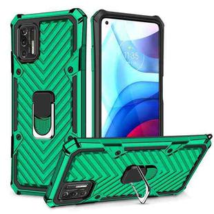 For Motorola Moto G Stylus 2021 Cool Armor PC + TPU Shockproof Case with 360 Degree Rotation Ring Holder(Deep Green)