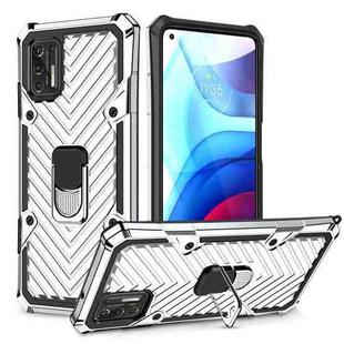 For Motorola Moto G Stylus 2021 Cool Armor PC + TPU Shockproof Case with 360 Degree Rotation Ring Holder(Silver)