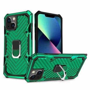 Cool Armor PC + TPU Shockproof Case with 360 Degree Rotation Ring Holder For iPhone 13 mini(Deep Green)