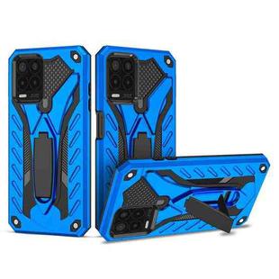 For OPPO Realme 8 5G Shockproof TPU + PC Protective Case with Holder(Blue)