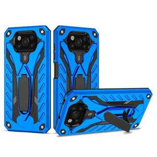 For Xiaomi Poco X3 / X3 NFC / X3 Pro Shockproof TPU + PC Protective Case with Holder(Blue)