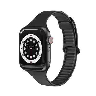 TPU Sliding Buckle Watch Band For Apple Watch Series 8&7 41mm / SE 2&6&SE&5&4 40mm / 3&2&1 38mm(Black)
