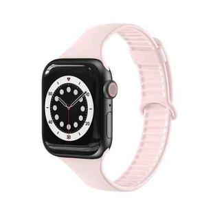 TPU Sliding Buckle Watch Band For Apple Watch Series 8&7 41mm / SE 2&6&SE&5&4 40mm / 3&2&1 38mm(Sand Pink)