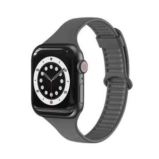 TPU Sliding Buckle Watch Band For Apple Watch Series 8&7 41mm / SE 2&6&SE&5&4 40mm / 3&2&1 38mm(Dark Grey)
