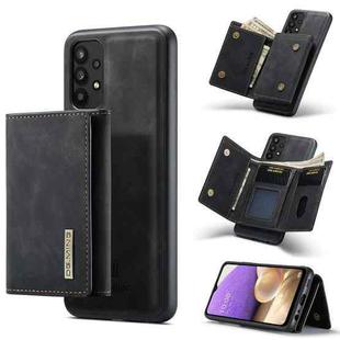 For Samsung Galaxy A32 5G DG.MING M1 Series 3-Fold Multi Card Wallet  Back Cover Shockproof Case with Holder Function(Black)