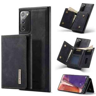 For Samsung Galaxy Note20 DG.MING M1 Series 3-Fold Multi Card Wallet  Back Cover Shockproof Case with Holder Function(Black)