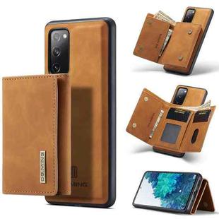 For Samsung Galaxy S20 FE DG.MING M1 Series 3-Fold Multi Card Wallet  Back Cover Shockproof Case with Holder Function(Brown)
