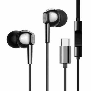 JOYROOM JR-EC02 Ben Series Type-C In-ear Wired Earphone, Line Length: 1.2m, Not For Samsung Phones(Black)