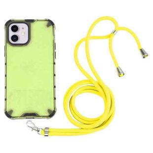 For iPhone 11 Shockproof Honeycomb PC + TPU Case with Neck Lanyard (Green)