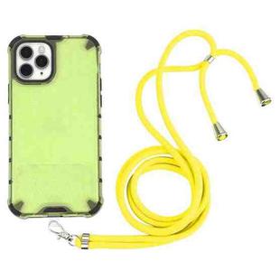 For iPhone 11 Pro Shockproof Honeycomb PC + TPU Case with Neck Lanyard (Green)