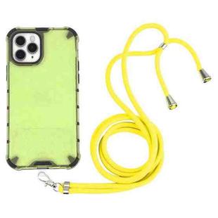 For iPhone 11 Pro Max Shockproof Honeycomb PC + TPU Case with Neck Lanyard (Green)