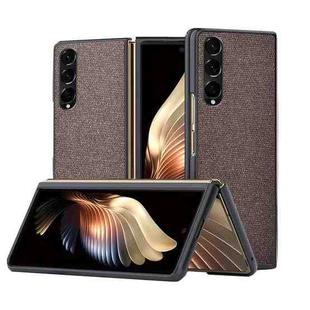 For Samsung Galaxy Z Fold3 5G Sea Sand Cloth Texture Shockproof PC+ TPU Protective Case(Brown)