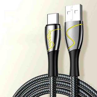 JOYROOM S-1230K6 Mermaid Series 3A USB to Type-C / USB-C Fishing Net Weaving Data Cable, Length: 1.2m(Black)