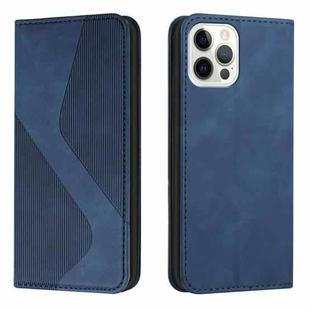 Skin Feel Magnetic S-type Solid Color Horizontal Flip Leather Case with Holder & Card Slot & Wallet For iPhone 13 Pro(Blue)