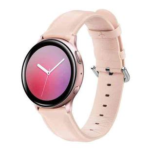 For Galaxy Watch Active 2 Smart Watch Cowhide Leather Watch Band, Size:22mm(Pink)