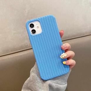 For iPhone 11 Herringbone Texture Silicone Protective Case (Cornflowerblue)