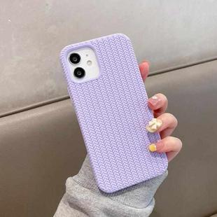 For iPhone 11 Herringbone Texture Silicone Protective Case (Light Purple)