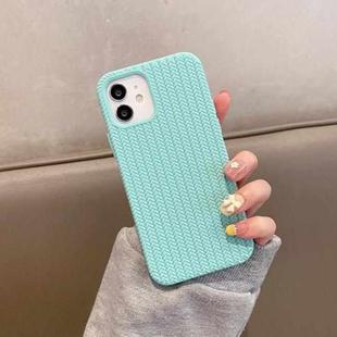 For iPhone 12 Pro Herringbone Texture Silicone Protective Case(Green Jade)