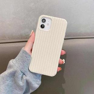 For iPhone 12 Pro Max Herringbone Texture Silicone Protective Case(White)