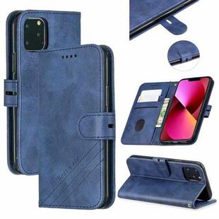 Stitching Style 2-Color Cow Texture Horizontal Flip PU Leather Case with Holder & Card Slot & Lanyard For iPhone 13(Blue)
