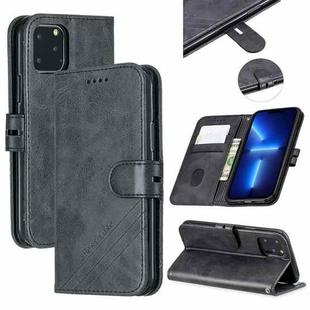 Stitching Style 2-Color Cow Texture Horizontal Flip PU Leather Case with Holder & Card Slot & Lanyard For iPhone 13 Pro(Black)