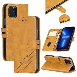 Stitching Style 2-Color Cow Texture Horizontal Flip PU Leather Case with Holder & Card Slot & Lanyard For iPhone 13 Pro(Yellow)