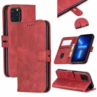 Stitching Style 2-Color Cow Texture Horizontal Flip PU Leather Case with Holder & Card Slot & Lanyard For iPhone 13 Pro Max(Red)